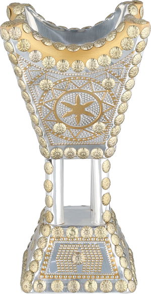 مبخرة النجم التراثي ستانلس استيل، 12x12x23 سم، قاعدة - فضي ذهبي product image 2