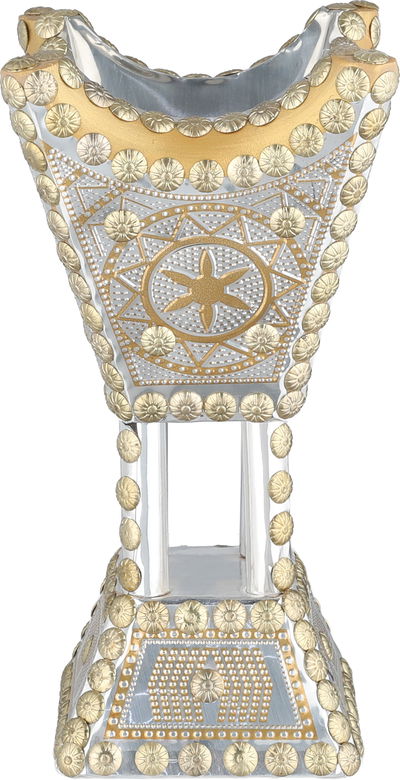 مبخرة النجم التراثي ستانلس استيل، 12x12x23 سم، قاعدة - فضي ذهبي product image 2