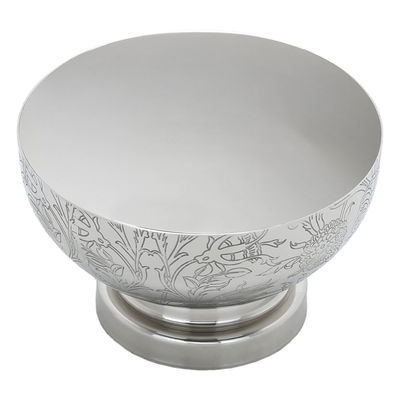 Al Saif Gallery steel bowl, 13 x 8 cm, deep round, with base - silver product image 2