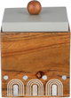 Sword Gallery Wooden Storage Box, 10x10x10 cm, Steel Lid, Square - Light Wood Gray product image 2