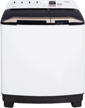 Toshiba VH-K110WBB Twin Tub Washing Machine, 10 kg, Twin tubs, Wash & dry timers - White product image