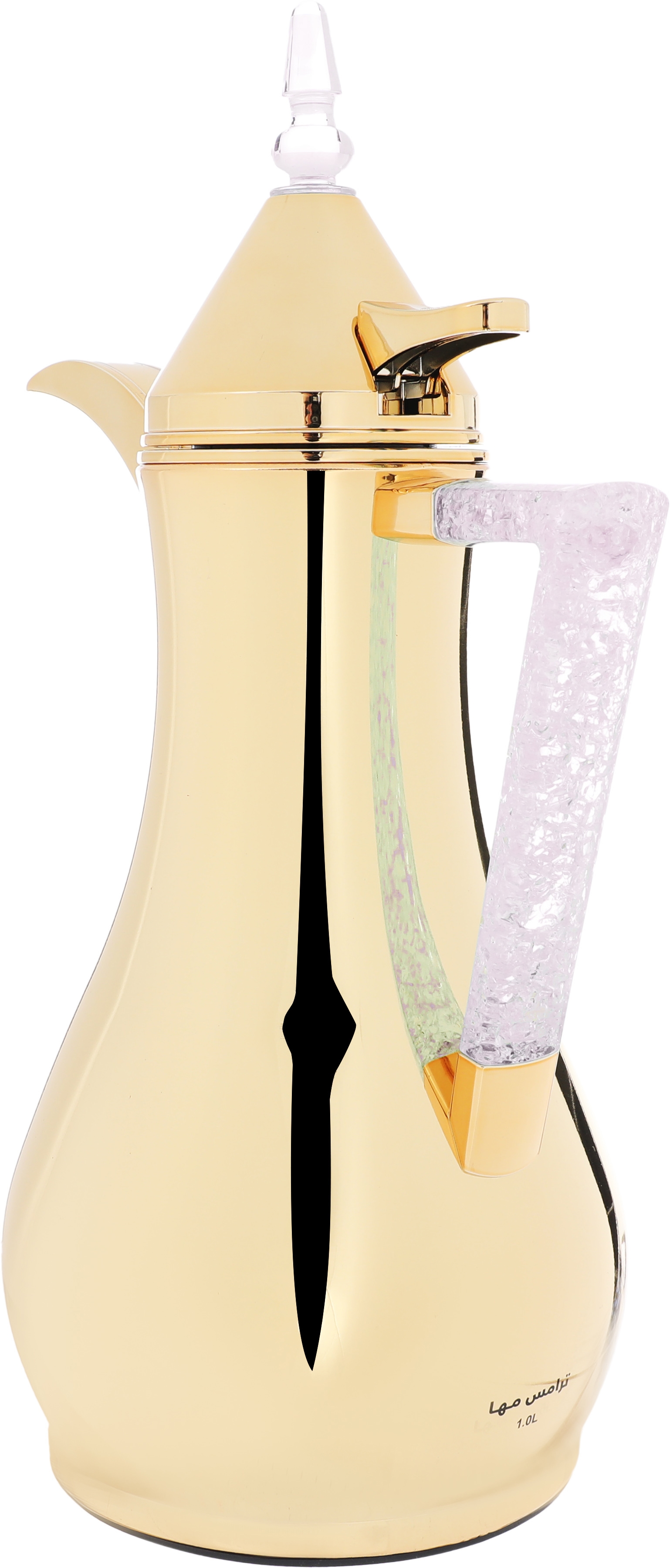 Al Saif Gallery Maha thermos set, two pieces, 1 liter, thermal glass inner shell, steel outer shell - gold product image 3