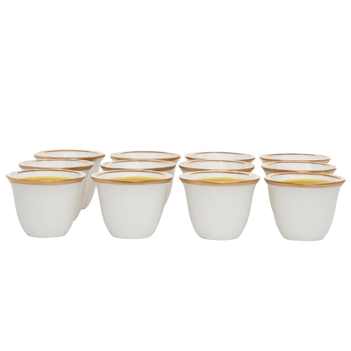 Al Saif Gallery Porcelain Arabic Coffee Cups Set, 12 Pieces - White product image 1