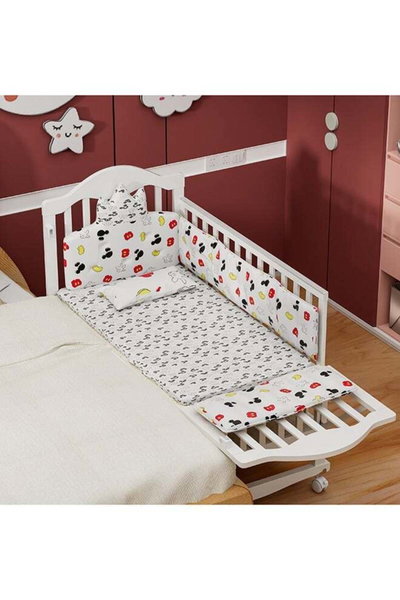 سرير اطفال خشب الصنوبر فان مومنت، 130×70 سم، مع مساحة تخزين - ابيض product image 5