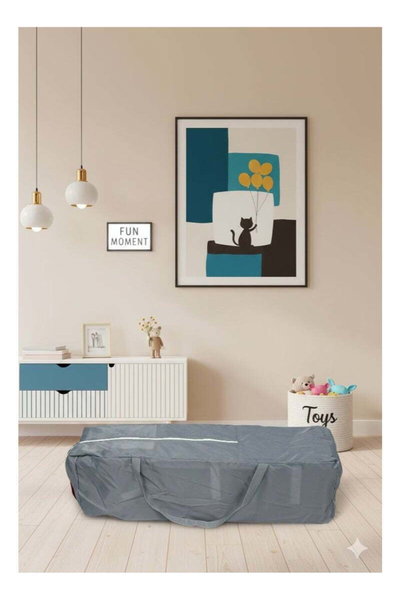 حظيرة لعب اطفال فان مومنت، 125×65 سم، مع ناموسية - رمادي product image 4