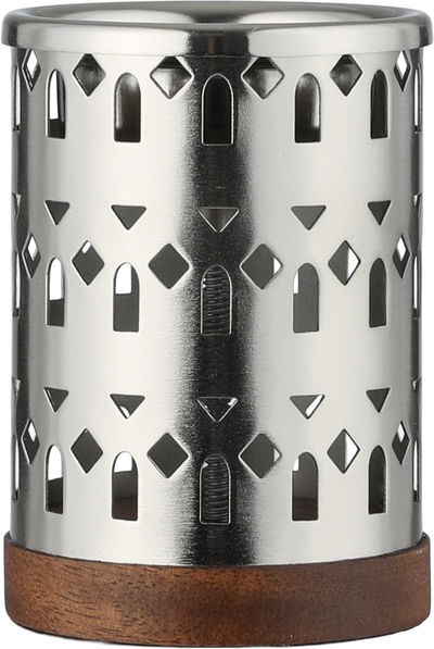 مبخرة ستانلس استيل السيف غاليري، 7x7x10 سم، قاعدة خشب - فضي product image 2