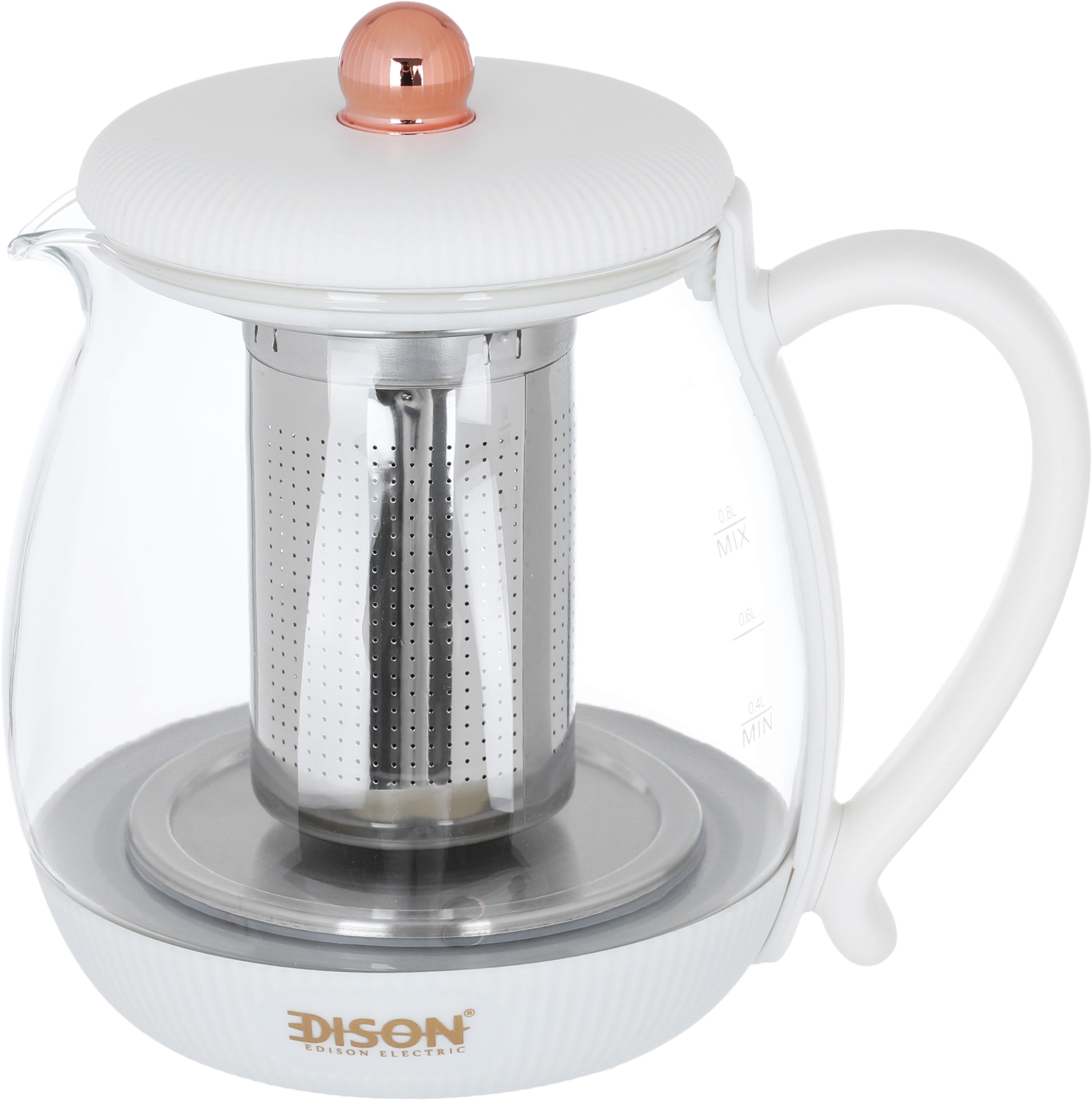 طقم محضر شاي إديسون، 600 واط، 1 لتر، 4 قطع - ابيض product image 4