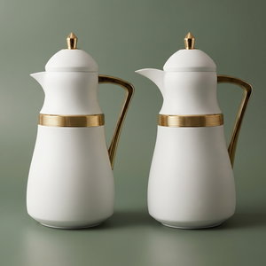 طقم ترامس نجد السيف غاليري، 1/1 لتر، حافظة داخلية زجاج حراري - أبيض ذهبي product image