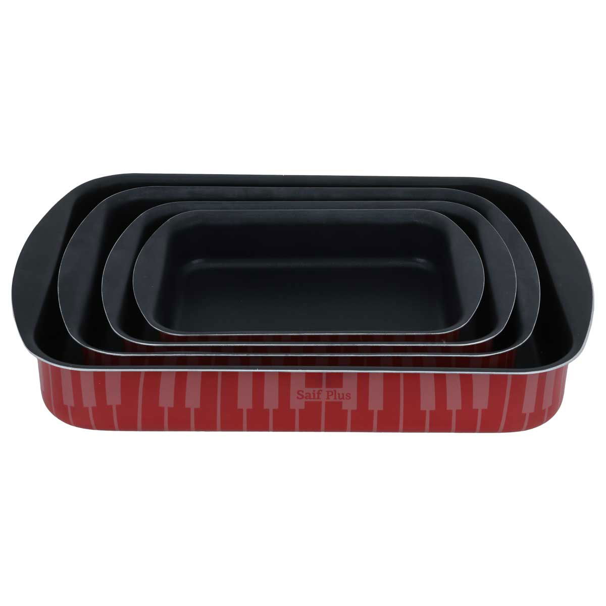 Tefal Alsaif Plus tray set, 4 pieces, rectangular, 25 x 30 x 35 x 42 cm - red product image 2