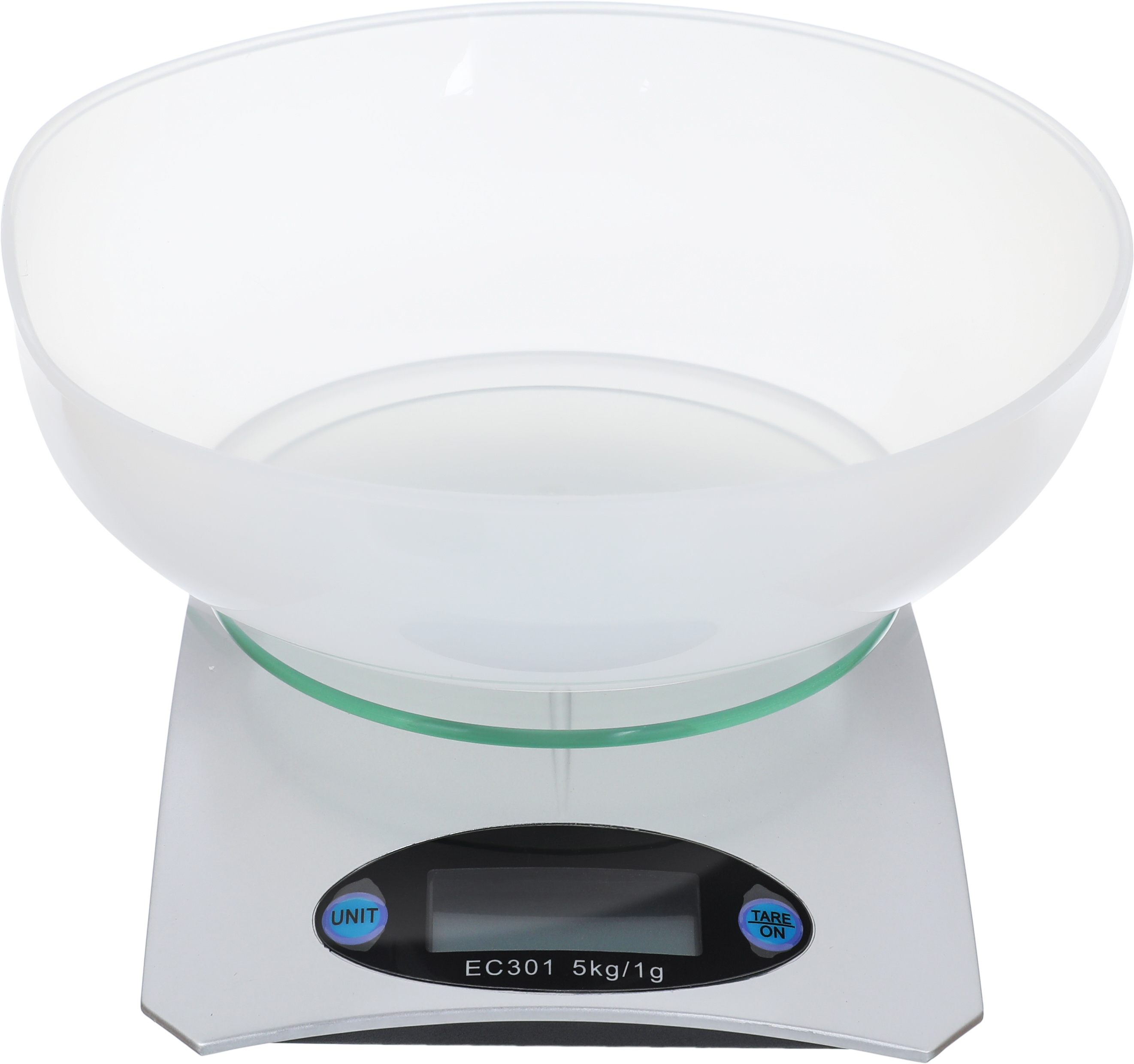 Al Saif Gallery Steel Electronic Kitchen Scale, with transparent plate, 5 kg - Grey product image
