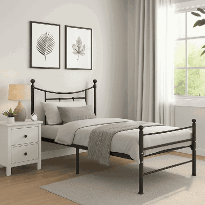 سرير حديد مفرد، 100×90×190 سم - اسود product image 3