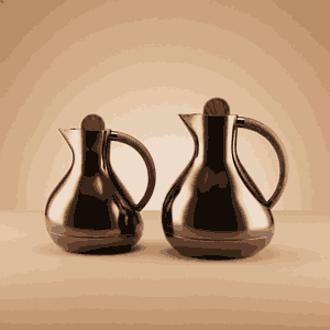 طقم ترامس ليال السيف غاليري، 0.6 / 0.9 لتر، 2 قطعة، حافظة داخلية زجاج، يد خشبي، ضغاط - أسود خشبي product image