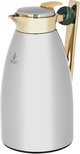 Al Saif Gallery Alaa thermos set, 1/0.75 liter, two pieces, thermal glass inner container, steel outer shell - silver product image 3