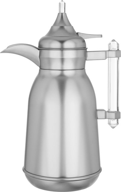 Al Saif Gallery Shahad thermos set, 1 liter, thermal glass inner shell, plastic outer shell, 2 pieces - silver product image 3