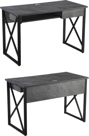 مكتب إداري خشب MDF، 120x60x75 سم - رمادي غامق اسود product image