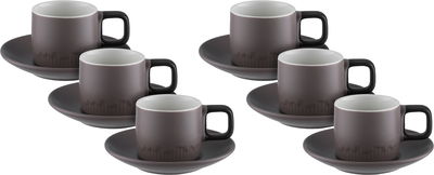 طقم فناجين قهوة تركي مع صحون بورسلان السيف غاليري، 12 قطعة، 60 مل - كابتشينو اسود product image 1