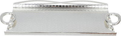 طقم طوفريات تقديم ستانلس ستيل، 3 قطع، منقوش، مقبض معدني - فضي مطفي product image 4