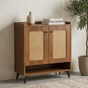 خزانة احذية خشب MDF، 33×80×94 سم، 2 باب - بني product image