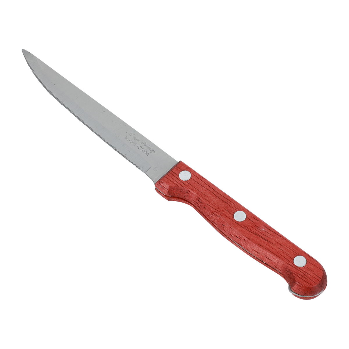 Al Saif Gallery steel knife set, 6 pieces, with wooden handle - red product image 3