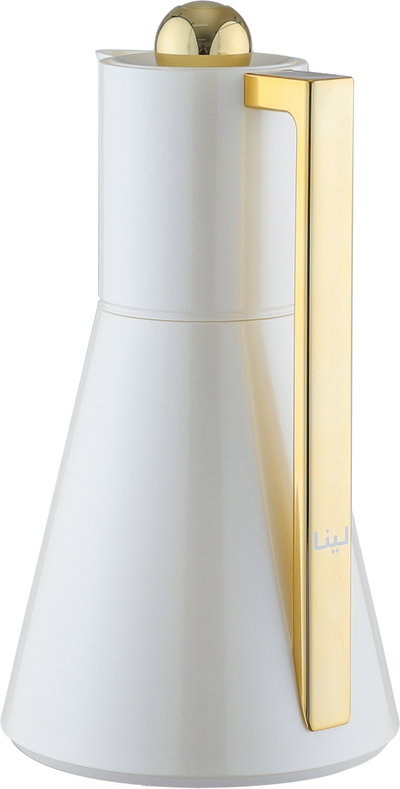 Everest Lena Thermos, 1 liter, glass interior, squeeze lid, pearl gold handle product image 3