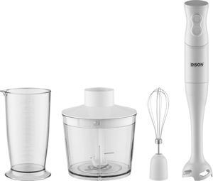 خلاط يدوي إديسون، 0.7 لتر، سرعتين، 300 واط، HBN1001-GS - ابيض شفاف product image