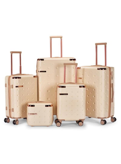 طقم شنط سفر ABS ليمرا، 6 مقاسات، 4 عجلات، WM-238 - بيج ذهبي product image 3