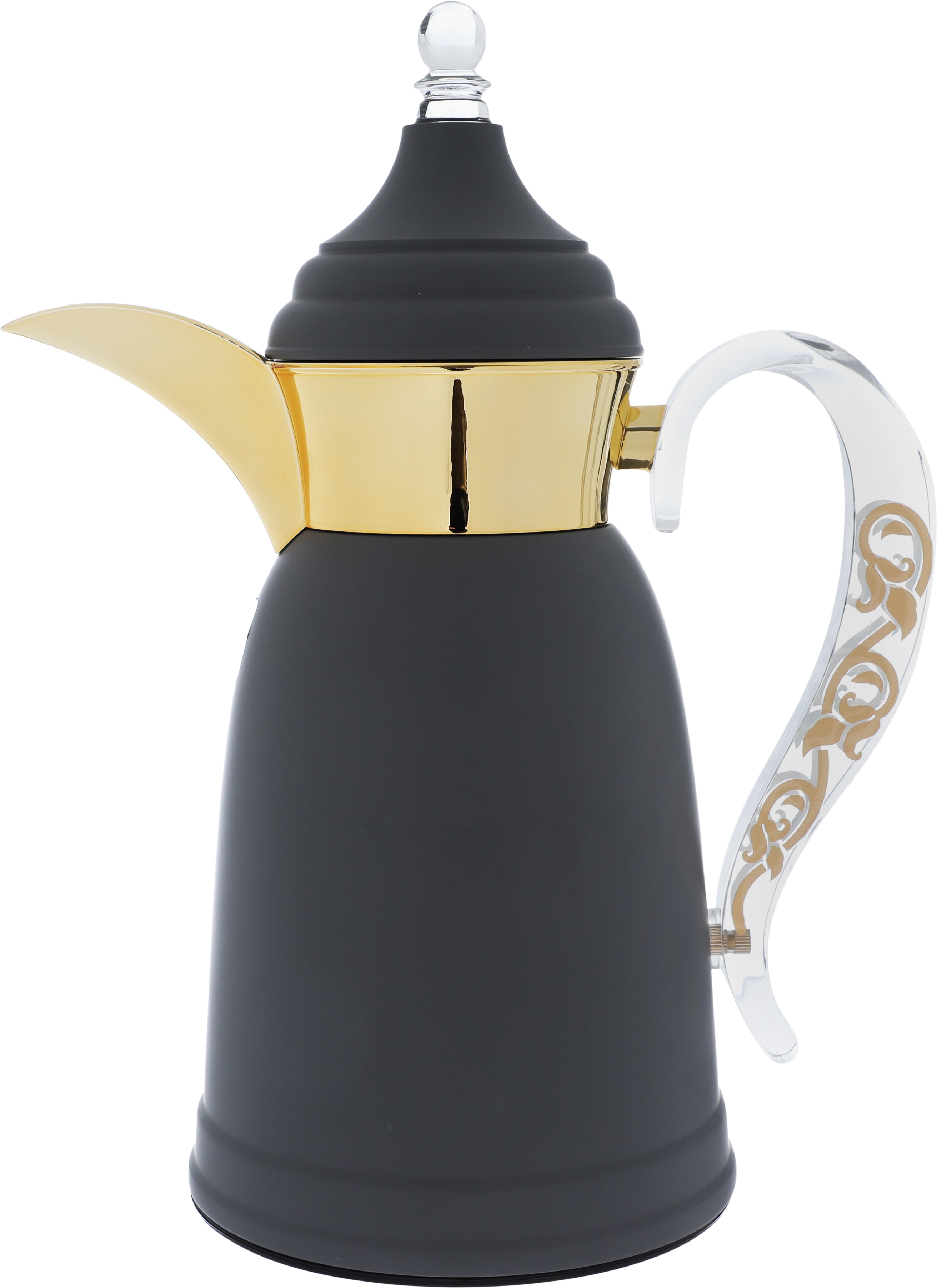 Al Saif Gallery Qamar thermos set, 1 liter, thermal glass inner container, steel outer shell - dark gray product image 9