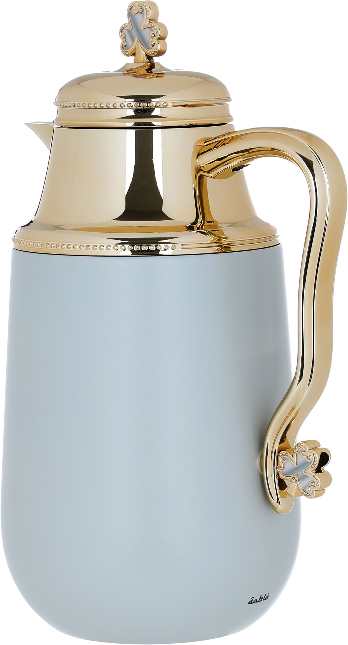 Al Saif Gallery Fatima thermos set, 1/0.7 liter, 2 pieces, thermal glass inner container, steel outer shell - light gray product image 4