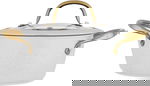 طقم قدور جرانيت بغطاء زجاج ويد ذهبي روكي، 7 قطع - بيج product image 3