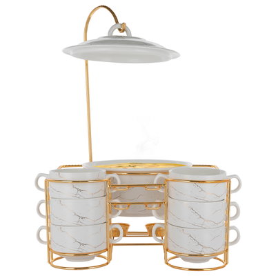 طقم صحون بورسلان السيف غاليري، 15 قطعة - ابيض product image 1