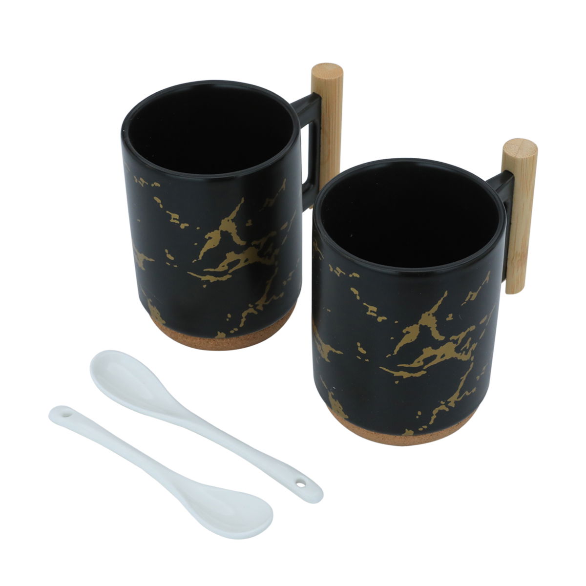 طقم مج بورسلان السيف غاليري، 4 قطع، منقوش ذهبي - أسود product image 2