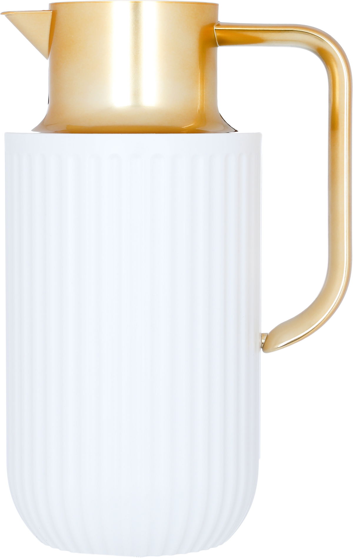Everest Laura Thermos, 1.6 litres, golden handle, thermal glass inner shell, plastic outer shell - white product image 1