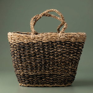 شنطة ترامس خوص السيف غاليري، 42×26 سم - بيج أسود product image