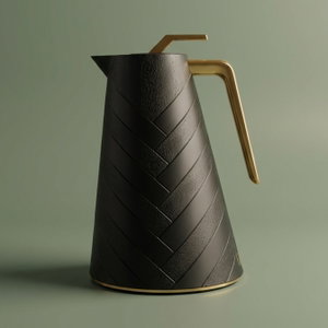 ترمس جلوري، 1 لتر، حافظة داخلية زجاج - أسود product image