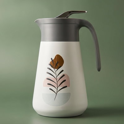 Al Saif Gallery Gloria Plus Thermos, 1 Liter, Stainless Steel Inner Container - White Gray product image 1