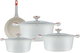طقم قدور داي كاست الومنيوم روبوست، 7 قطع، غطاء زجاج، يد سيليكون - رمادي غامق product image 1