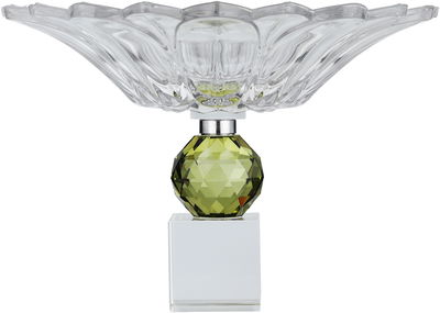 صحن تقديم حلا السيف غاليري، 23x23x17 سم، قاعدة عسلي، منقوش - شفاف product image 3