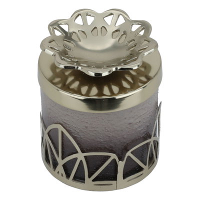 Al Saif Gallery glass box, 9 x 9 x 12 cm, cylindrical, lid - gray product image 3