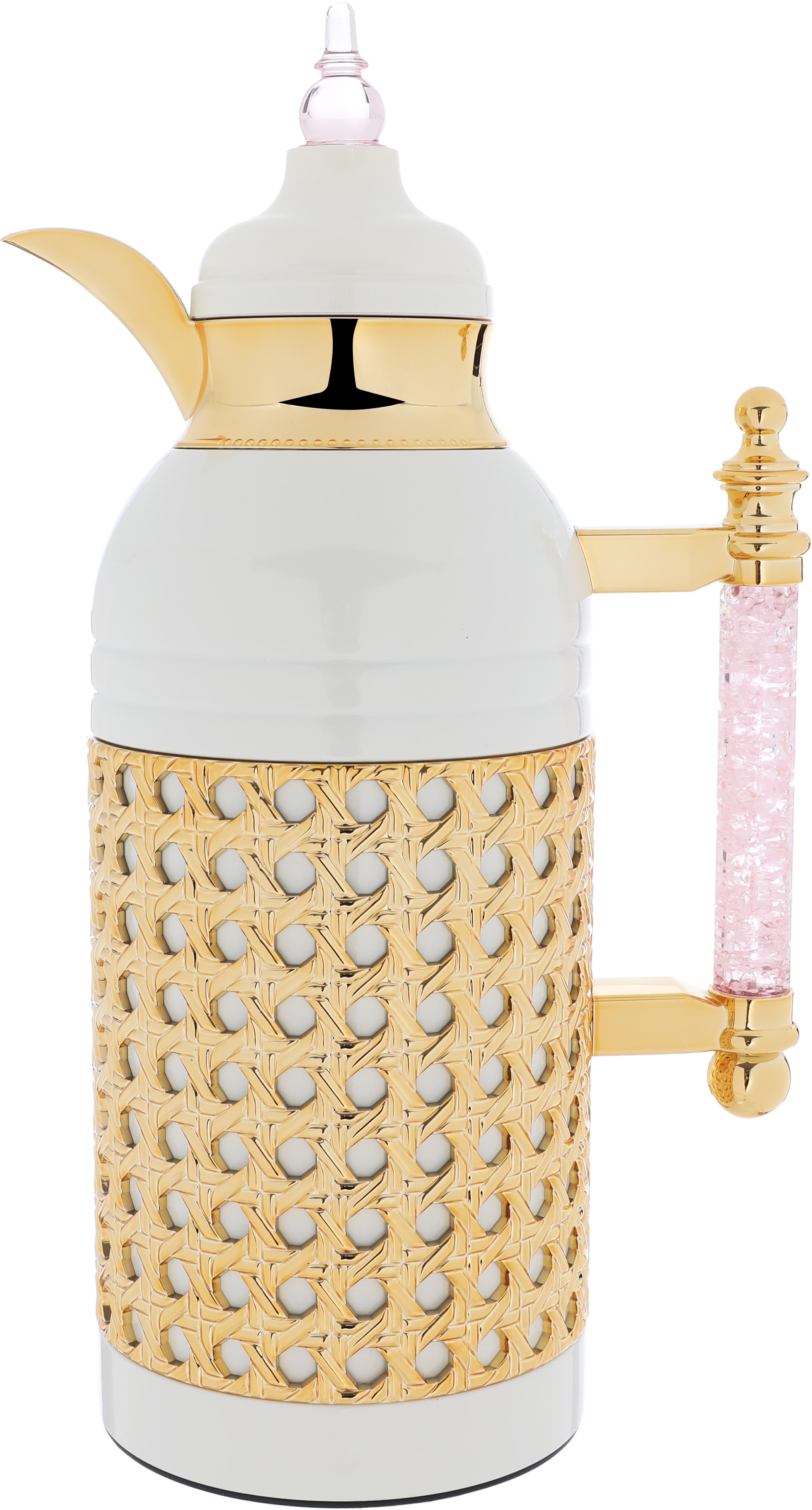 Al Saif Gallery Sarah thermos set, 1 liter, crystal handle, thermal glass inner case, steel outer case - pearl product image 9
