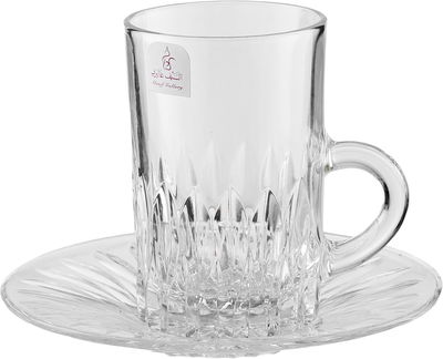 طقم تقديم بيالات و فناجين مع صحون زجاج السيف غاليري، 18 قطعة - شفاف product image 4