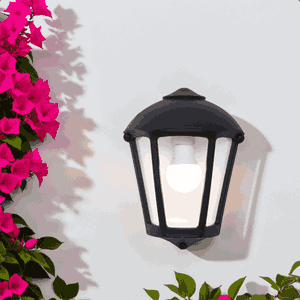 Outdoor wall light, made of durable resin plastic, E27 bulb base, 20 x 15 cm - Black product image