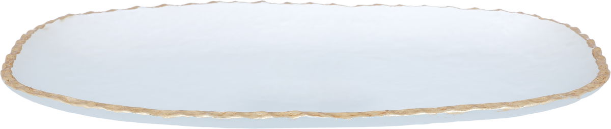 Al Saif Gallery Glass Dessert Dish, 36 X 23 X 2.5 Cm - Clear Gold product image 2