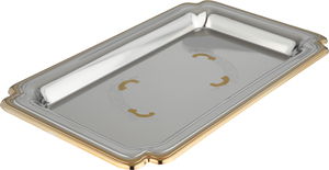 طقم تقديم تمرية فرح استيل سيف بلص، 5 قطع، 26x16x2 سم - فضي ذهبي product image 2