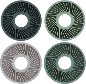 قاعدة أكواب سيليكون السيف غاليري، 9.5 سم، 4 قطع - أبيض أخضر product image