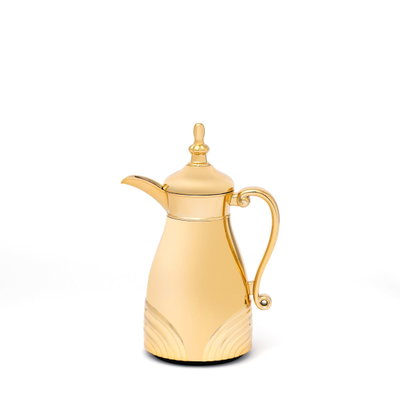 Al Saif Gallery Carmen thermos set, 1/0.7 liter, 2 pieces, thermal glass inner container, plastic outer shell - gold product image 4