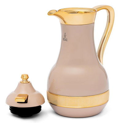 طقم ترامس آصال السيف غاليري، 1 / 0.7 لتر، 2 قطعة، حافظة داخلية زجاج حراري، هيكل خارجي ستاينلس استيل - بيج ذهبي product image 3