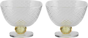 طقم زبدية زجاج السيف غاليري، 10x10x8 سم - شفاف عسلي product image