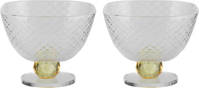 طقم زبدية زجاج السيف غاليري، 10x10x8 سم - شفاف عسلي product image 1