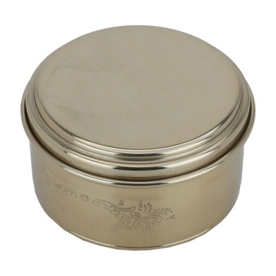 Al Saif Gallery steel box, 11 x 11 x 6 cm, round, lid - gold product image 3