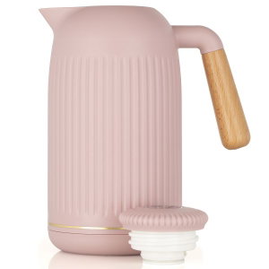 Jada Timeless Thermos, 1 Liter, Glass Inner Container, Pressure Cooker, Wooden Handle - Pink product image 2